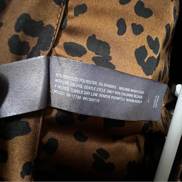 NWT Auden Women's Brown Leopard-Print Long-Sleeve Pajama Top- Size L - Picture 5 of 5